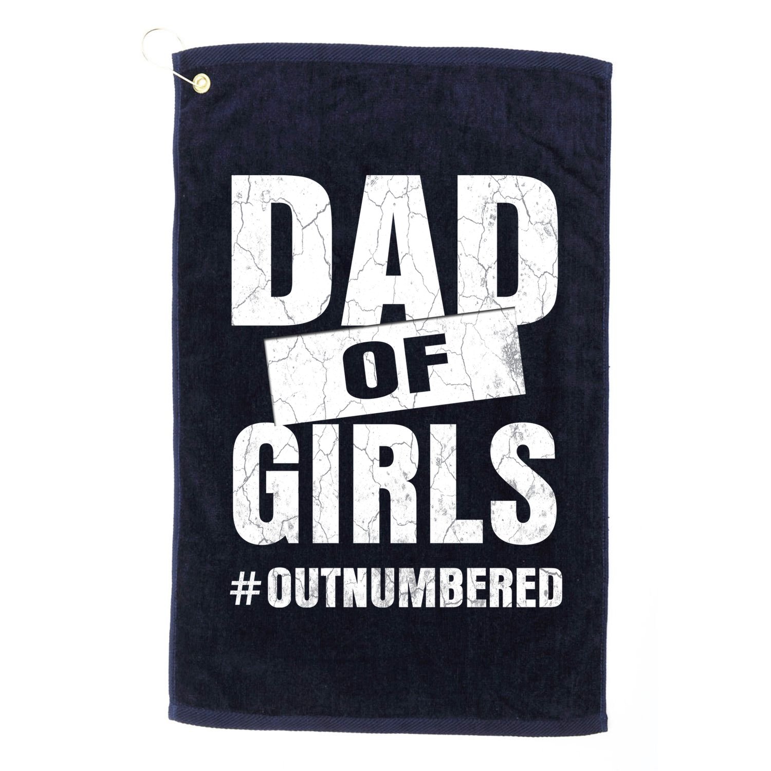 Dad Of Girls Outnumbered Funny Girl Dad Golf Towel