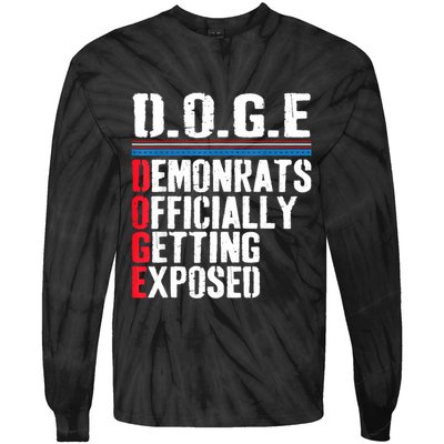 Democrat Officially Getting Exposed Trump 2025 Tie-Dye Long Sleeve Shirt