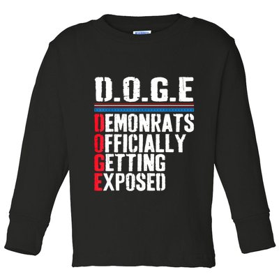 Democrat Officially Getting Exposed Trump 2025 Toddler Long Sleeve Shirt