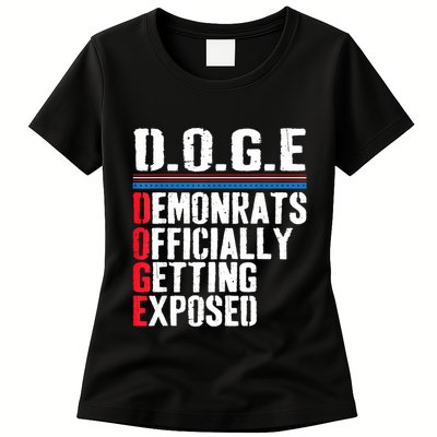 Democrat Officially Getting Exposed Trump 2025 Womens T-Shirt