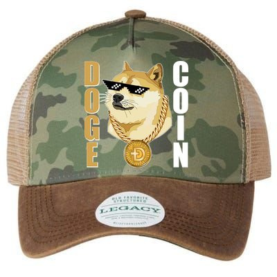 Doge Coin Gansta Thug Dogecoin Crypto Currency Legacy Tie Dye Trucker Hat
