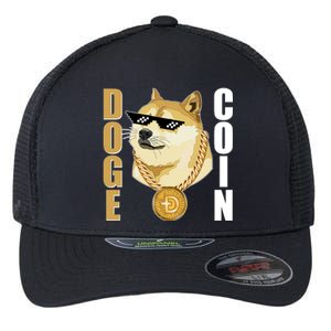 Doge Coin Gansta Thug Dogecoin Crypto Currency Flexfit Unipanel Trucker Cap