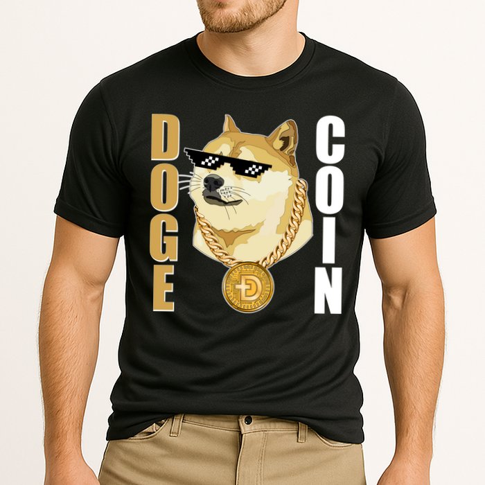 Doge Coin Gansta Thug Dogecoin Crypto Currency Cooling Performance Crew T-Shirt