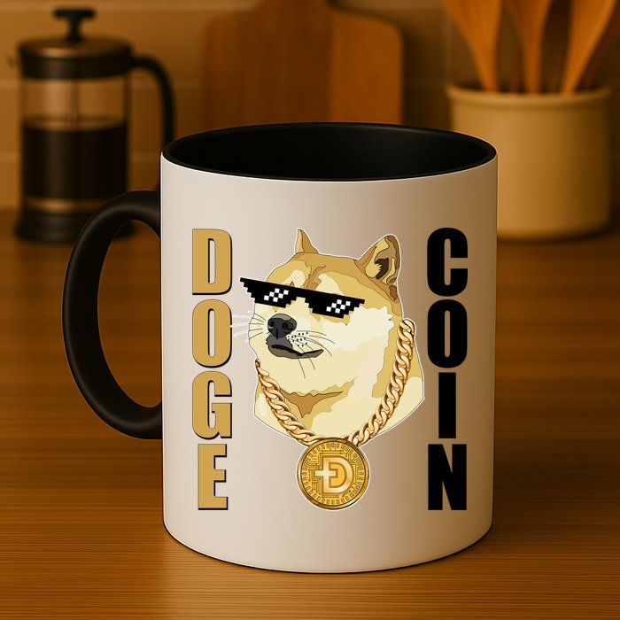 Doge Coin Gansta Thug Dogecoin Crypto Currency Mug