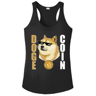 Doge Coin Gansta Thug Dogecoin Crypto Currency Ladies PosiCharge Competitor Racerback Tank