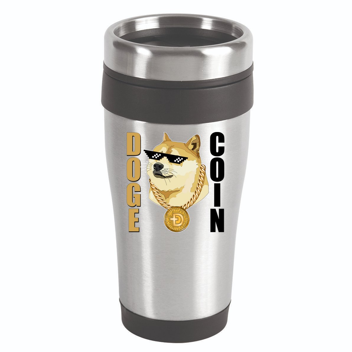 Doge Coin Gansta Thug Dogecoin Crypto Currency 16oz Travel Tumbler