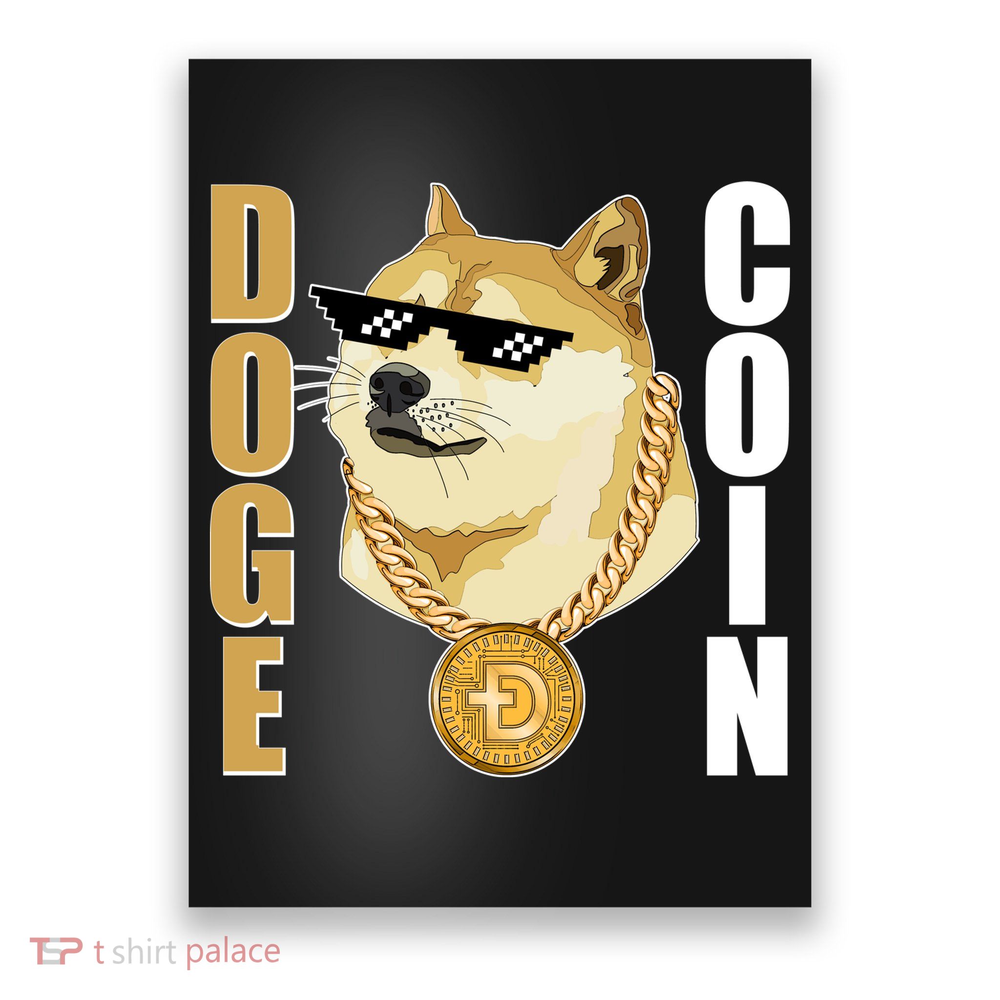 Doge Coin Gansta Thug Dogecoin Crypto Currency Poster