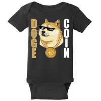 Doge Coin Gansta Thug Dogecoin Crypto Currency Baby Bodysuit