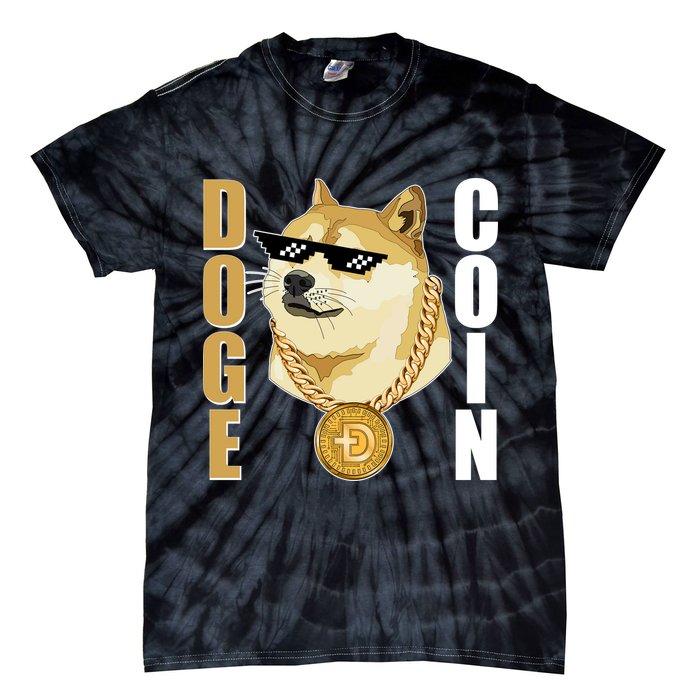 Doge Coin Gansta Thug Dogecoin Crypto Currency Tie-Dye T-Shirt