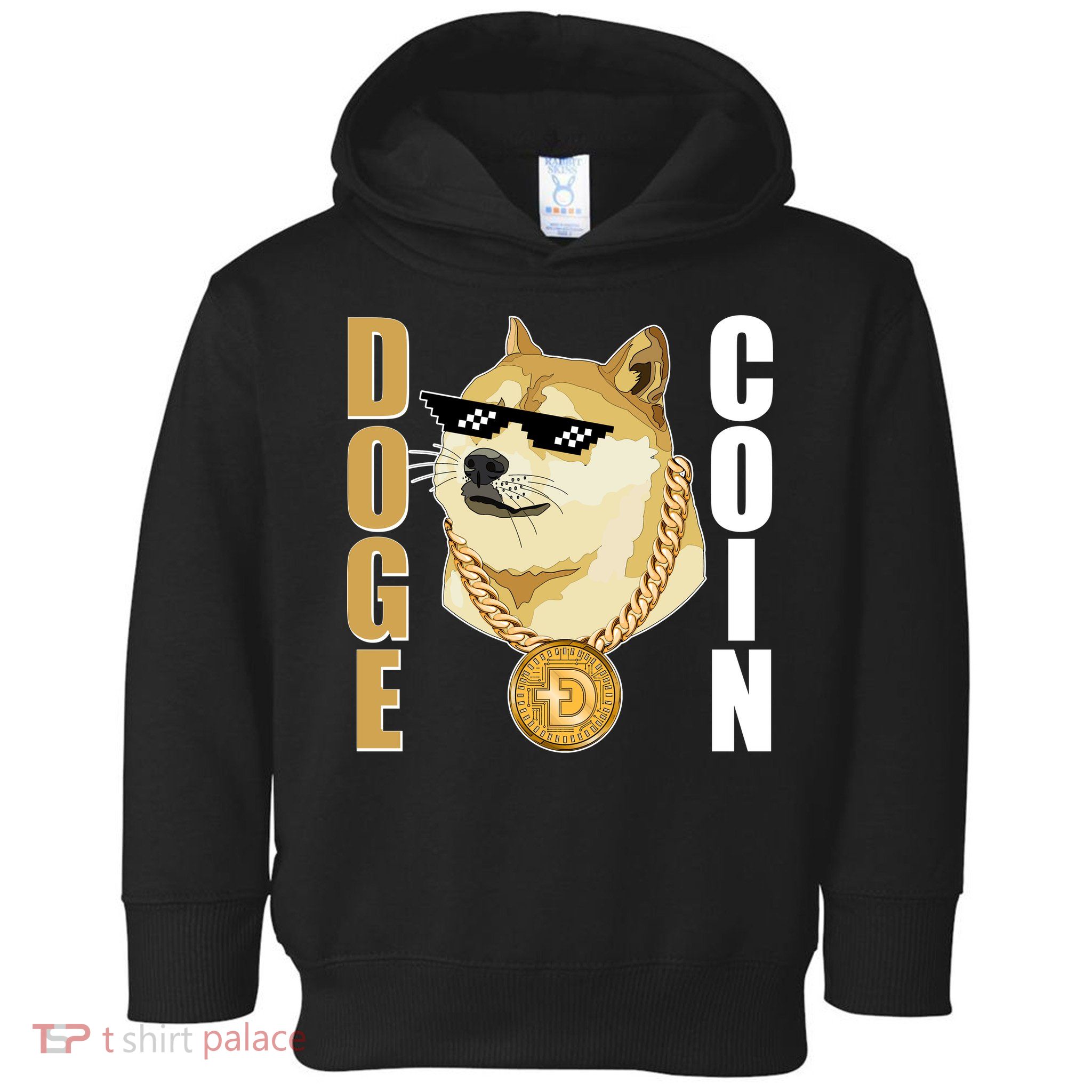 Doge Coin Gansta Thug Dogecoin Crypto Currency Toddler Hoodie