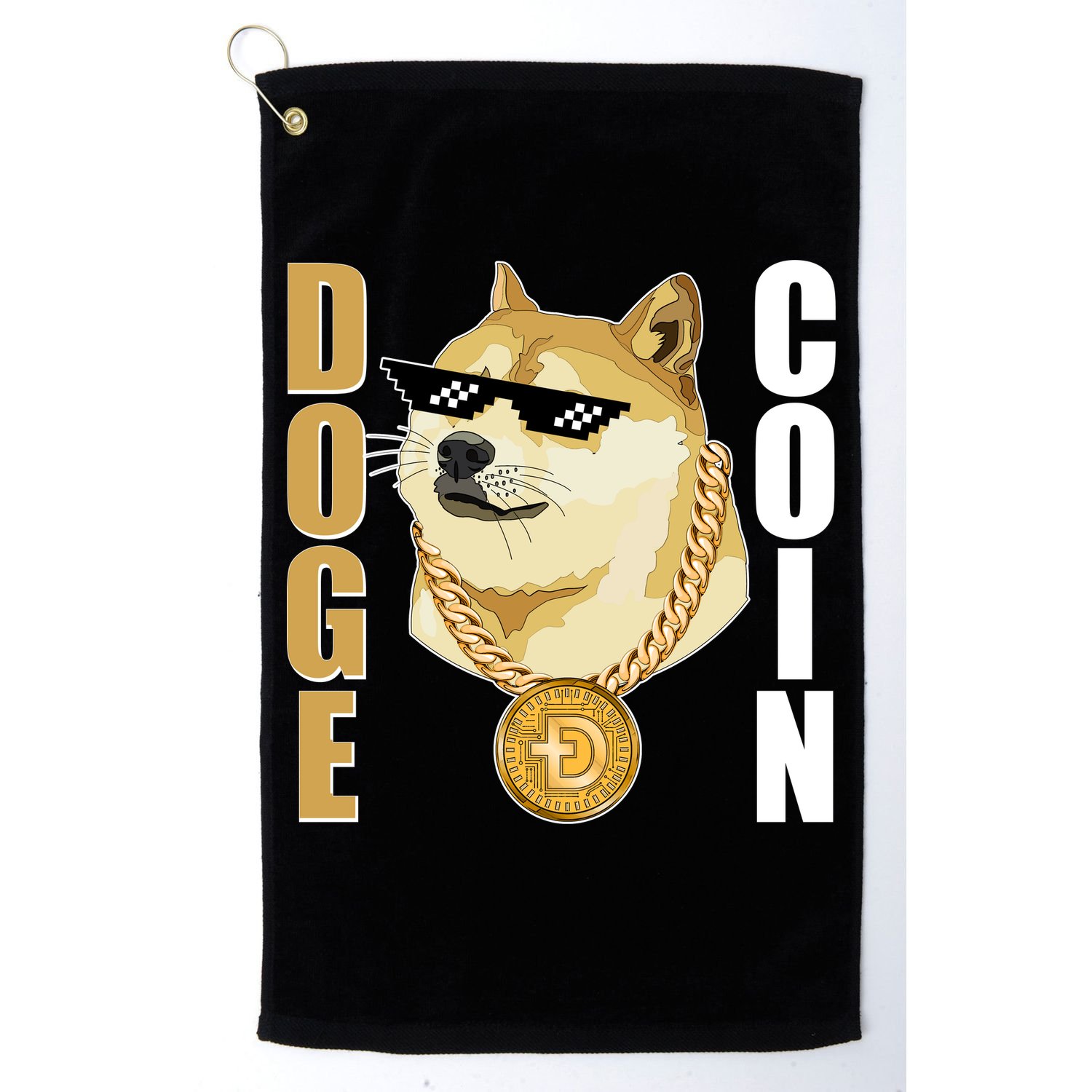 Doge Coin Gansta Thug Dogecoin Crypto Currency Golf Towel
