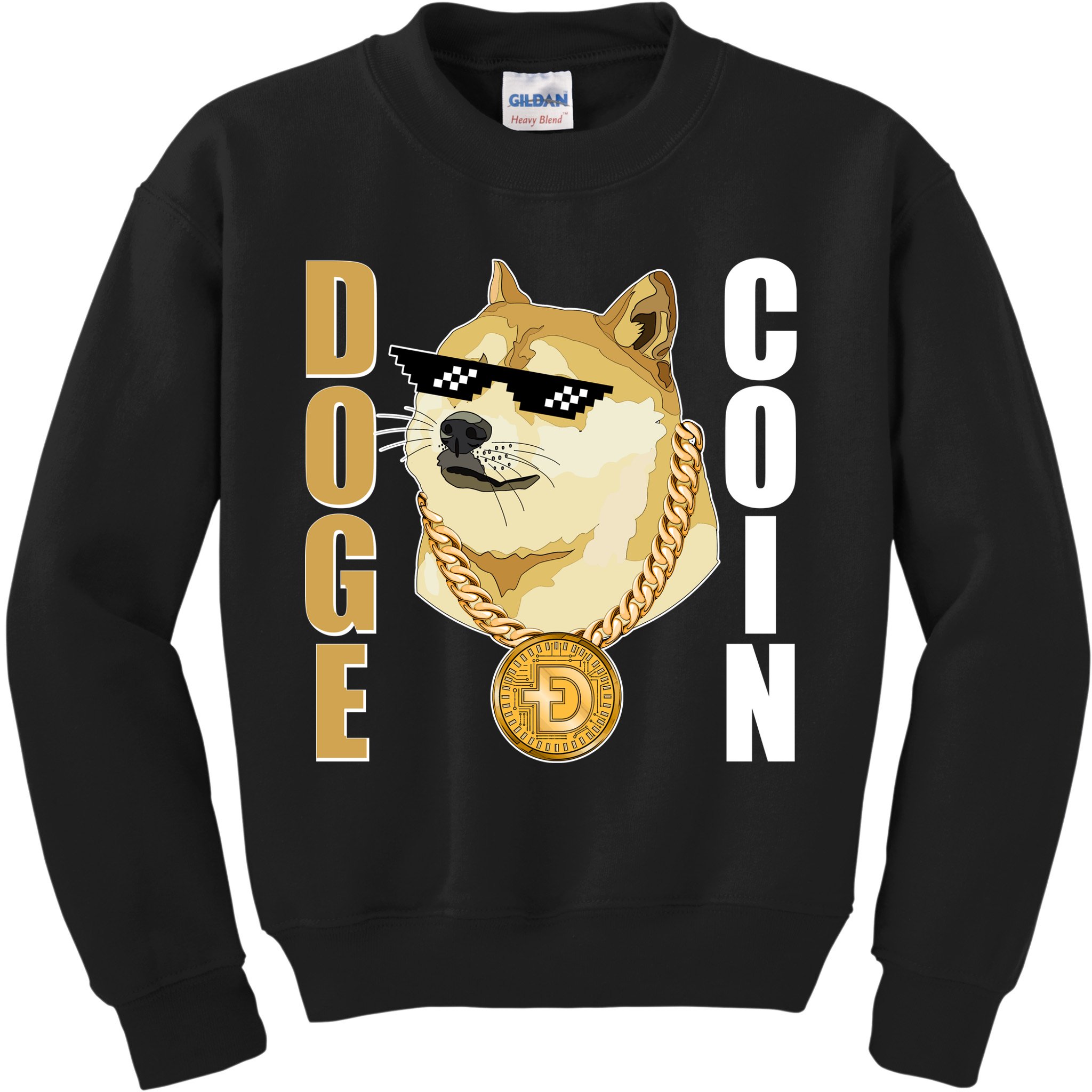 Doge Coin Gansta Thug Dogecoin Crypto Currency Kids Sweatshirt