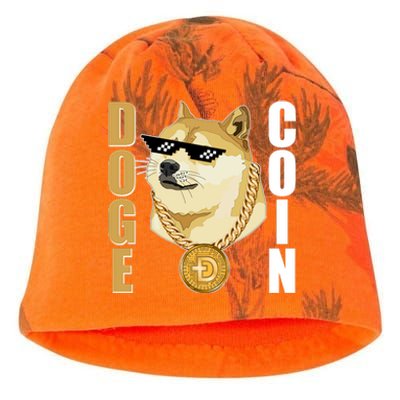 Doge Coin Gansta Thug Dogecoin Crypto Currency Kati - Camo Knit Beanie