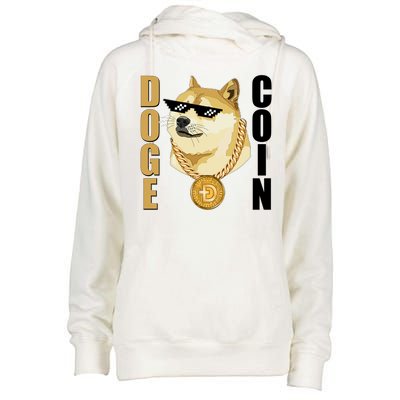 Doge Coin Gansta Thug Dogecoin Crypto Currency Womens Funnel Neck Pullover Hood