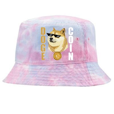 Doge Coin Gansta Thug Dogecoin Crypto Currency Tie-Dyed Bucket Hat