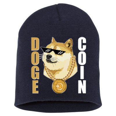 Doge Coin Gansta Thug Dogecoin Crypto Currency Short Acrylic Beanie