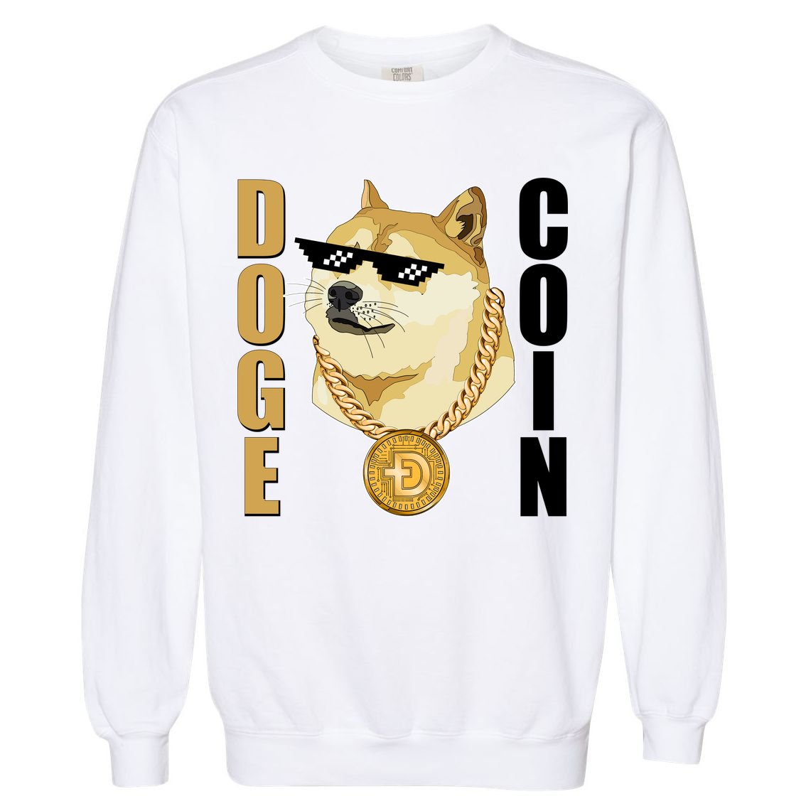 Doge Coin Gansta Thug Dogecoin Crypto Currency Garment-Dyed Sweatshirt