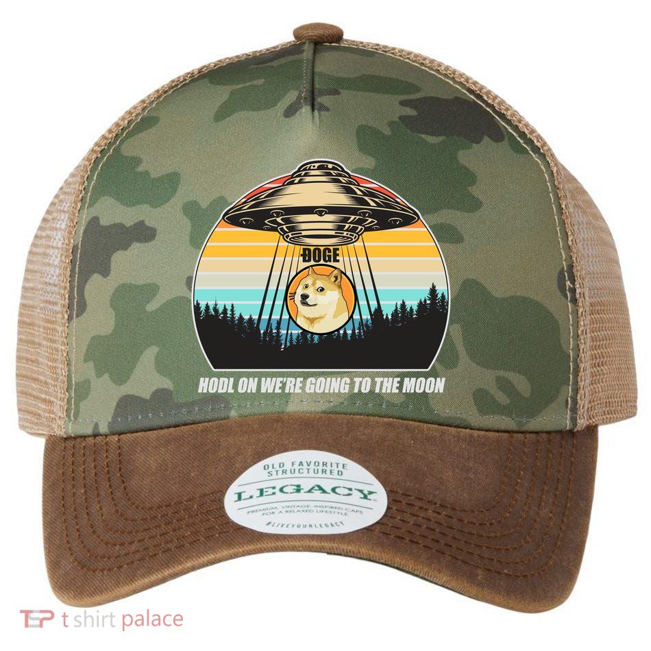 Doge Coin UFO Doge Crypto Currency To The Moon Legacy Tie Dye Trucker Hat