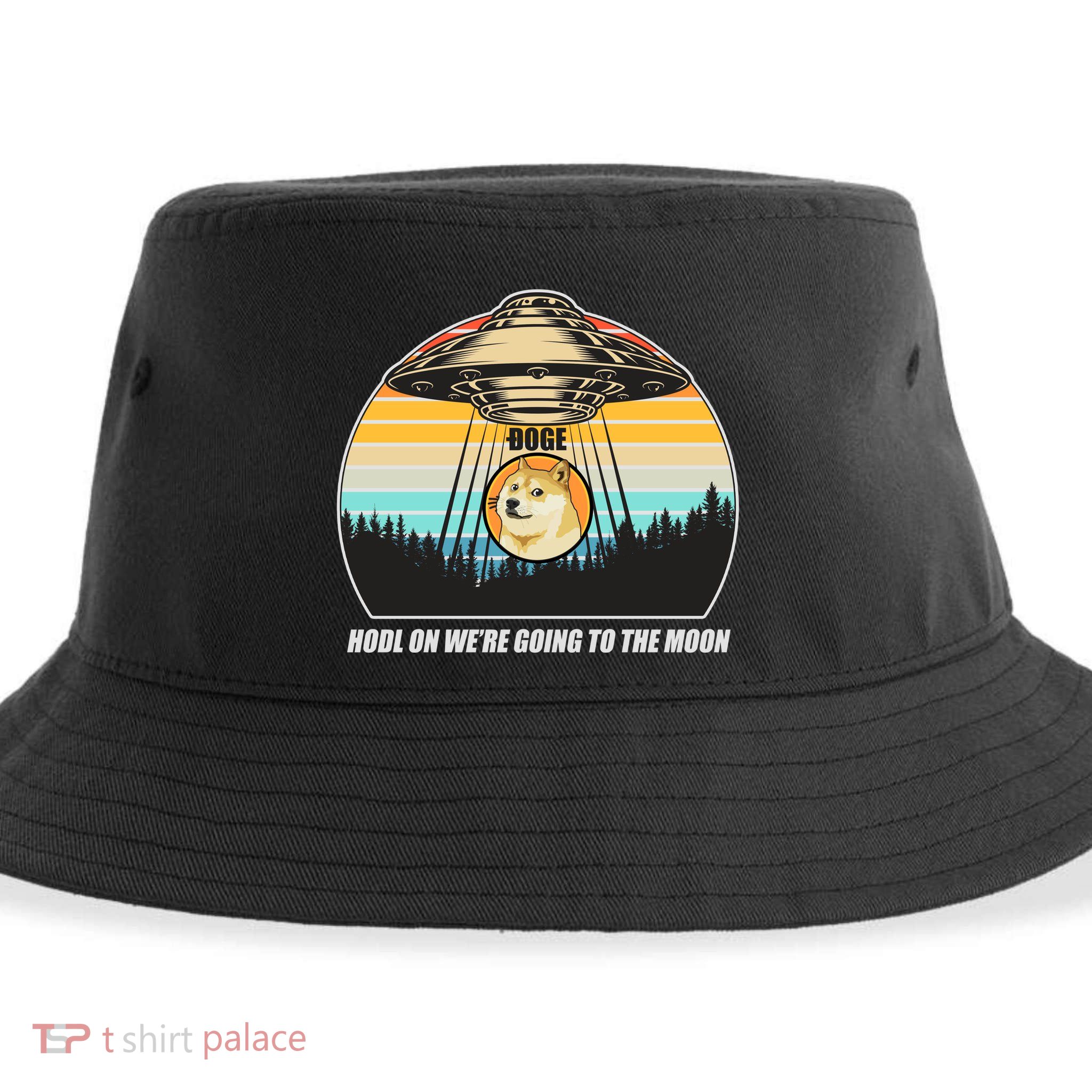 Doge Coin UFO Doge Crypto Currency To The Moon Sustainable Bucket Hat