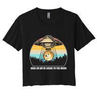 Doge Coin UFO Doge Crypto Currency To The Moon Women's Crop Top Tee