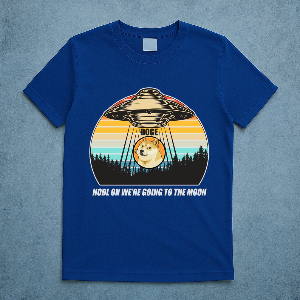 Doge Coin UFO Doge Crypto Currency To The Moon T-Shirt