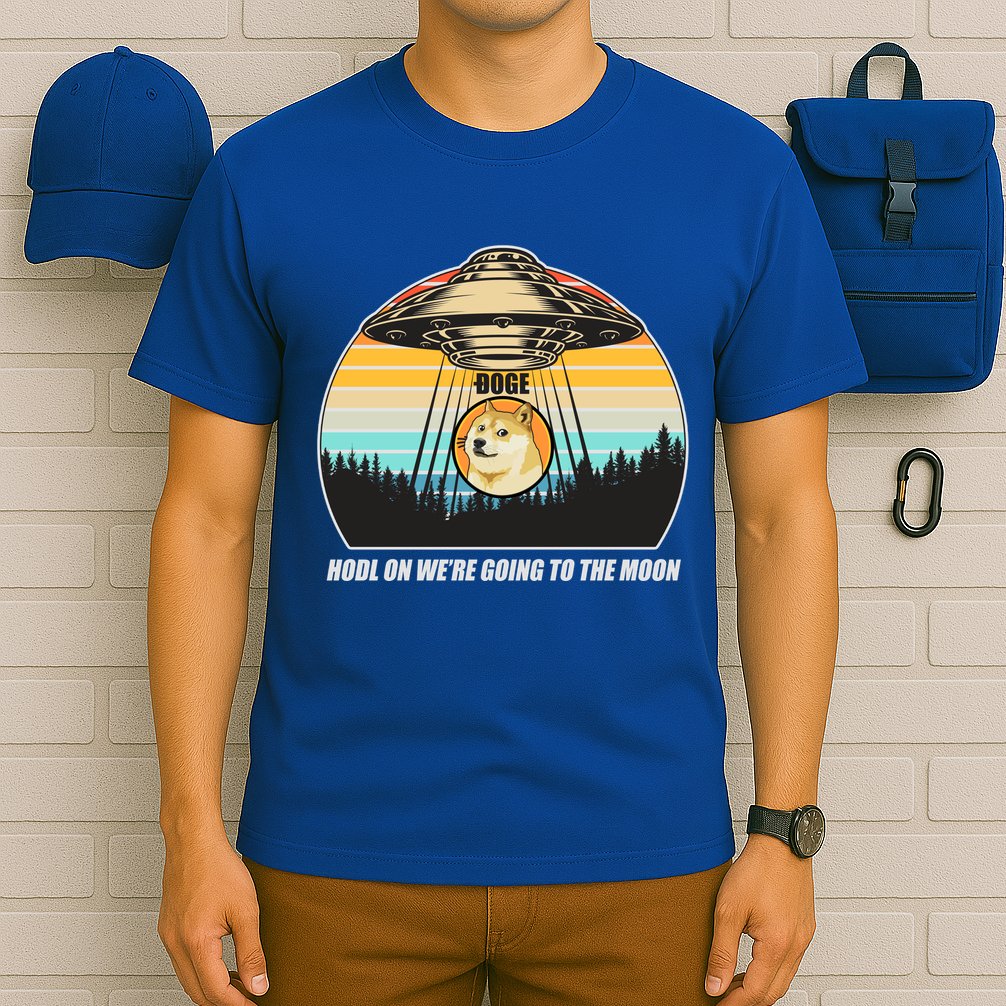Doge Coin UFO Doge Crypto Currency To The Moon T-Shirt