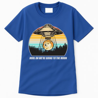 Doge Coin UFO Doge Crypto Currency To The Moon Tall T-Shirt