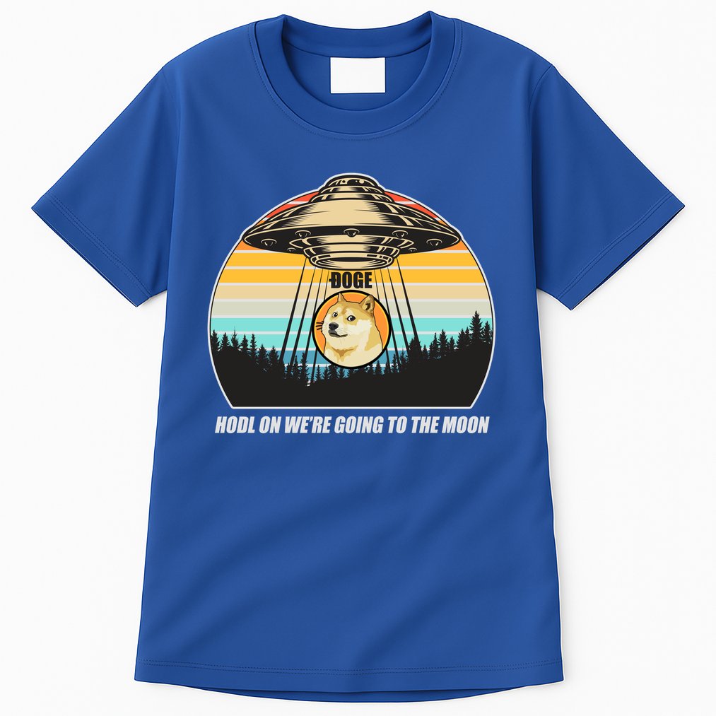 Doge Coin UFO Doge Crypto Currency To The Moon Tall T-Shirt