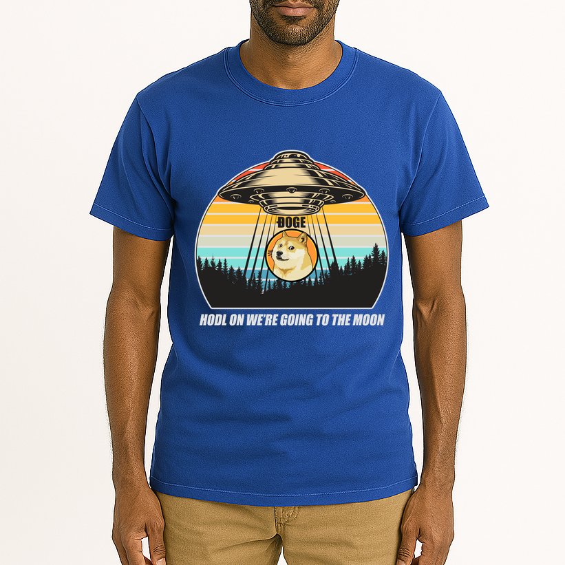 Doge Coin UFO Doge Crypto Currency To The Moon Tall T-Shirt