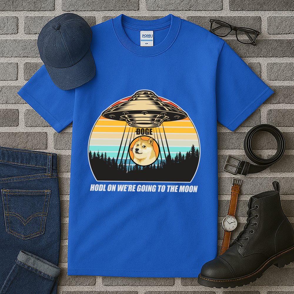 Doge Coin UFO Doge Crypto Currency To The Moon Tall T-Shirt