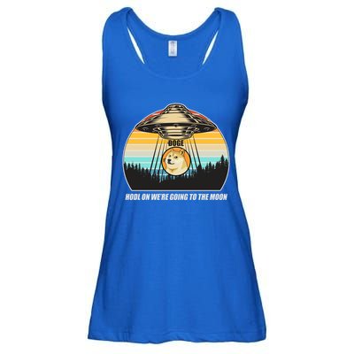 Doge Coin UFO Doge Crypto Currency To The Moon Ladies Essential Flowy Tank
