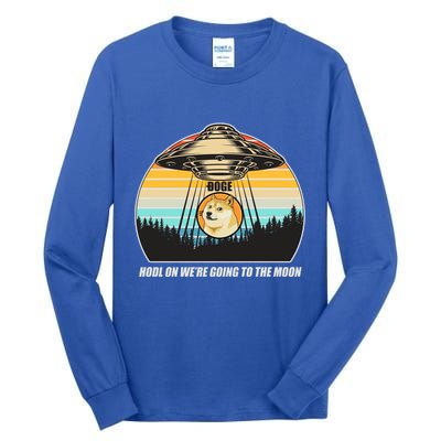 Doge Coin UFO Doge Crypto Currency To The Moon Tall Long Sleeve T-Shirt