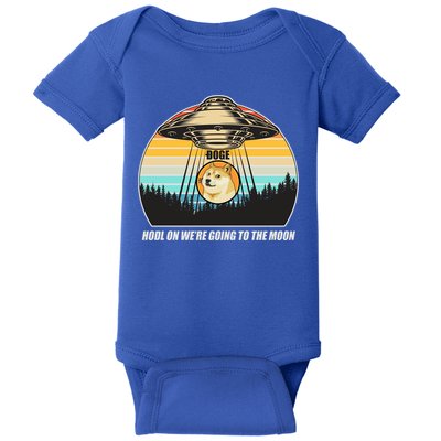 Doge Coin UFO Doge Crypto Currency To The Moon Baby Bodysuit