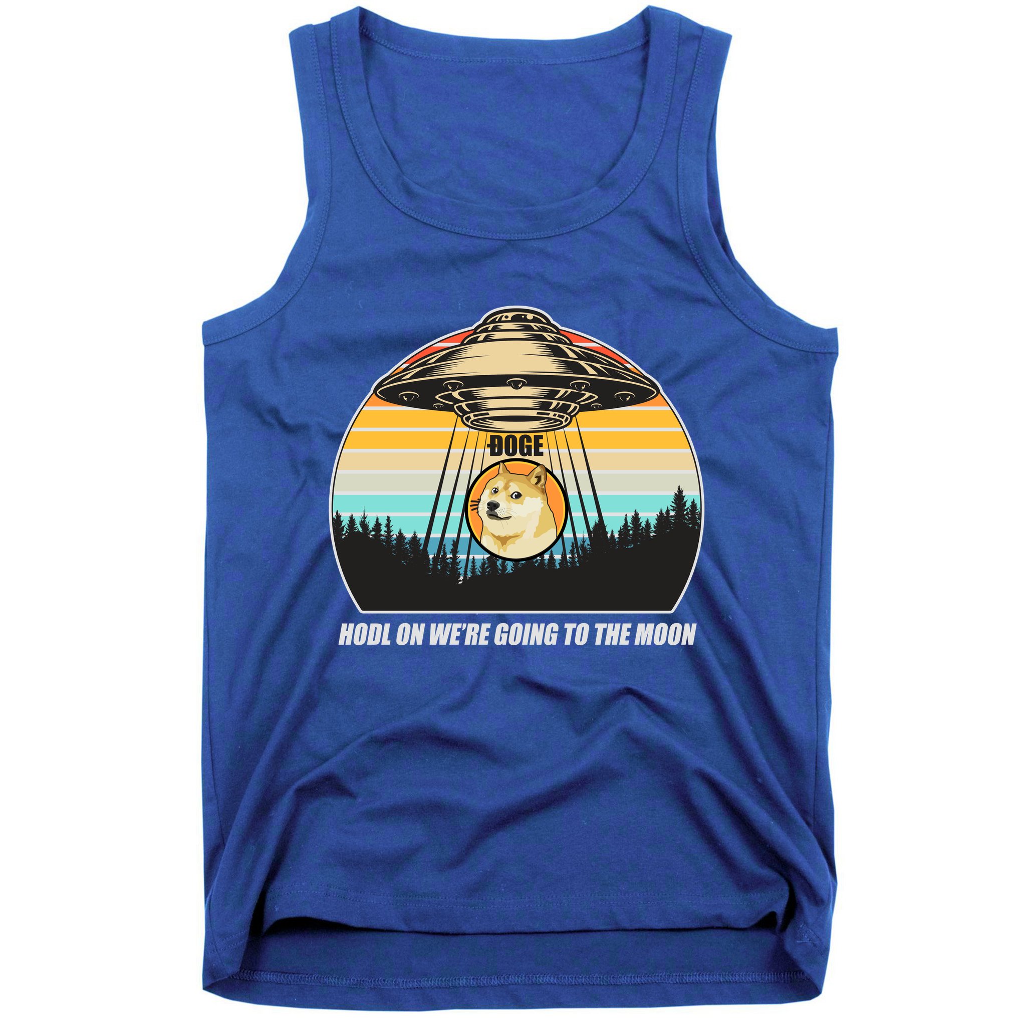 Doge Coin UFO Doge Crypto Currency To The Moon Tank Top