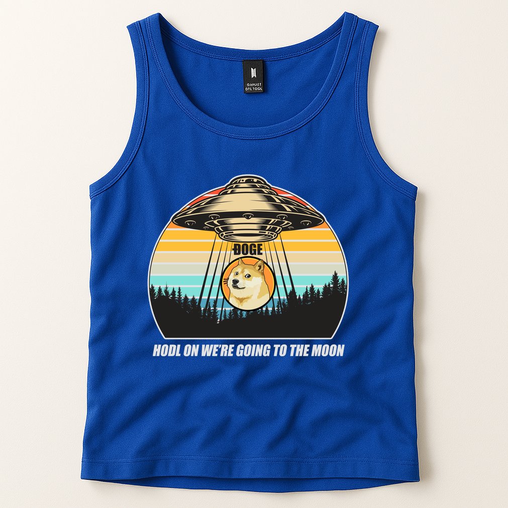 Doge Coin UFO Doge Crypto Currency To The Moon Tank Top