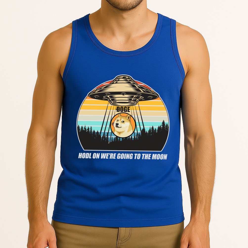 Doge Coin UFO Doge Crypto Currency To The Moon Tank Top