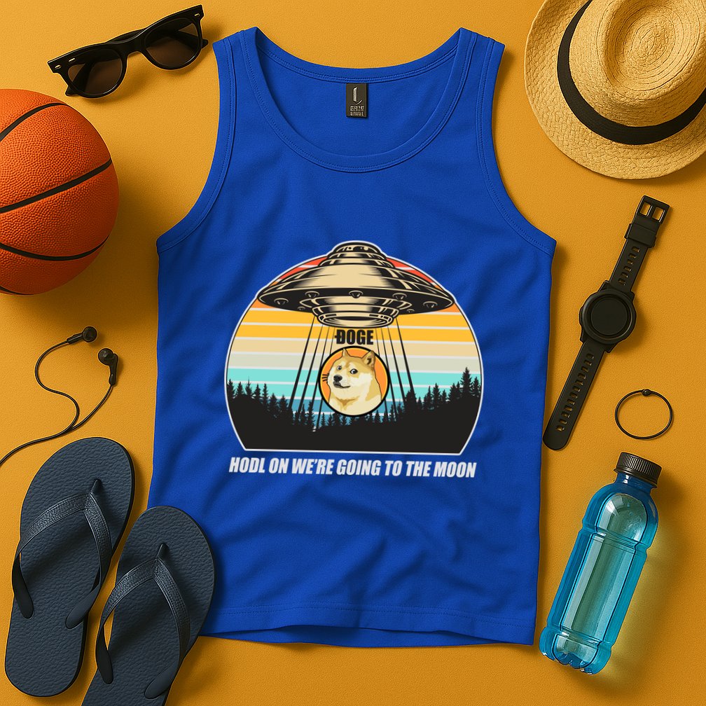 Doge Coin UFO Doge Crypto Currency To The Moon Tank Top