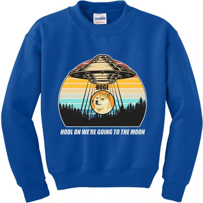 Doge Coin UFO Doge Crypto Currency To The Moon Kids Sweatshirt