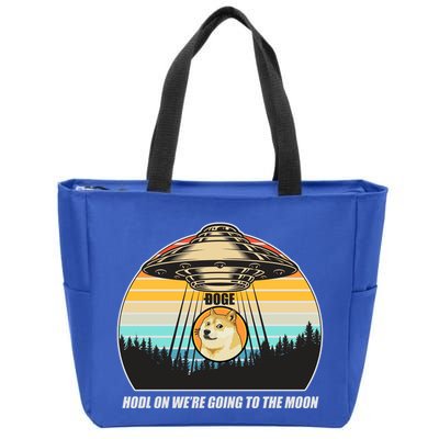 Doge Coin UFO Doge Crypto Currency To The Moon Zip Tote Bag