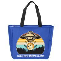 Doge Coin UFO Doge Crypto Currency To The Moon Zip Tote Bag