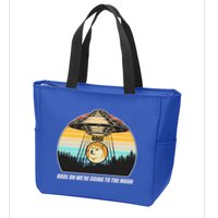 Doge Coin UFO Doge Crypto Currency To The Moon Zip Tote Bag
