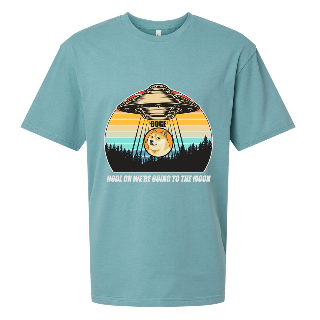 Doge Coin UFO Doge Crypto Currency To The Moon Sueded Cloud Jersey T-Shirt