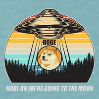Doge Coin UFO Doge Crypto Currency To The Moon Sueded Cloud Jersey T-Shirt