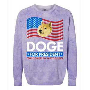 DOGE For President Make America Wow Again Colorblast Crewneck Sweatshirt