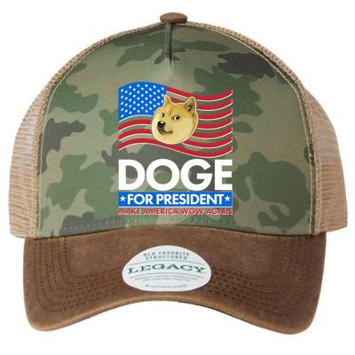 DOGE For President Make America Wow Again Legacy Tie Dye Trucker Hat