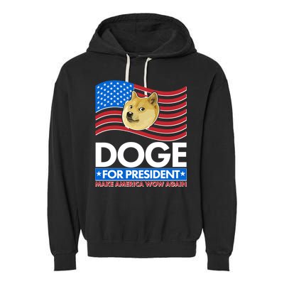 DOGE For President Make America Wow Again Garment-Dyed Fleece Hoodie