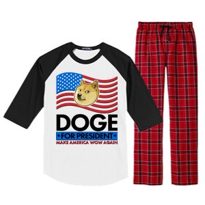 DOGE For President Make America Wow Again Raglan Sleeve Pajama Set