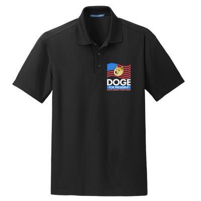 DOGE For President Make America Wow Again Dry Zone Grid Polo