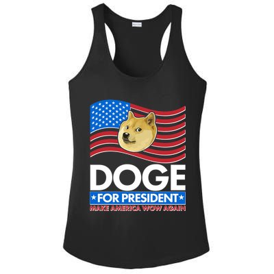DOGE For President Make America Wow Again Ladies PosiCharge Competitor Racerback Tank