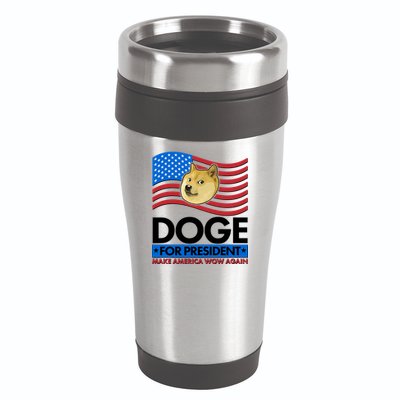 DOGE For President Make America Wow Again 16oz Travel Tumbler